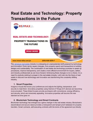 Real Estate and Technology: Property Transactions in the Future