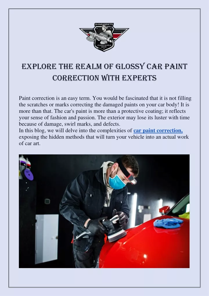 explore the realm of glossy car paint correction