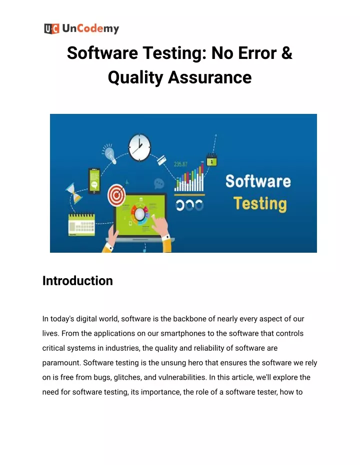 software testing no error quality assurance