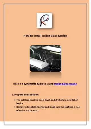 How to Install Italian Black Marble
