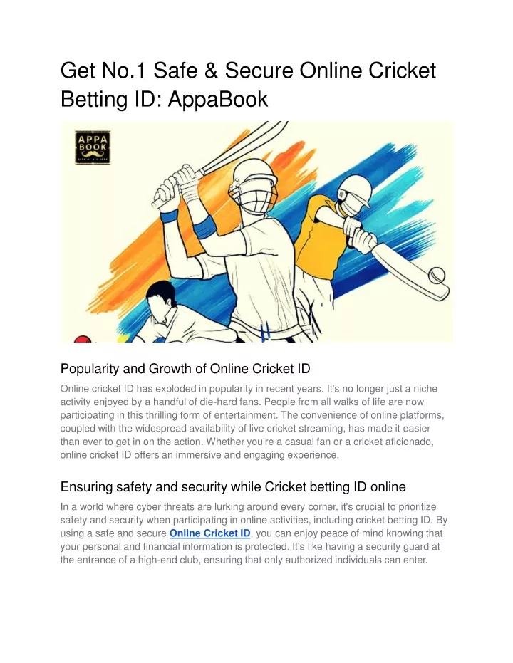 get no 1 safe secure online cricket betting id appabook