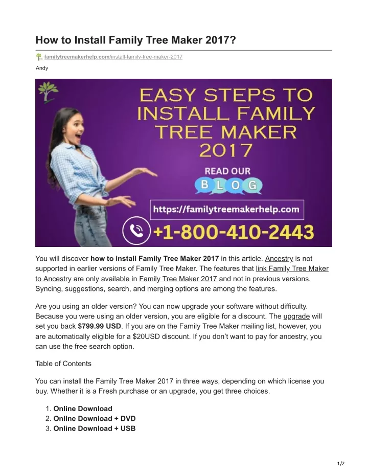 how to install family tree maker 2017