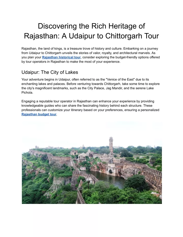 discovering the rich heritage of rajasthan