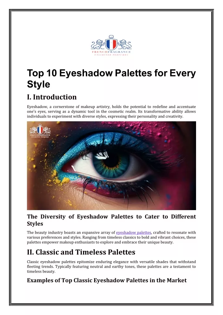 top 10 eyeshadow palettes for every style