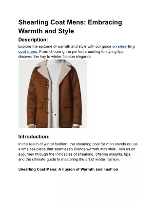 shearling coat men's