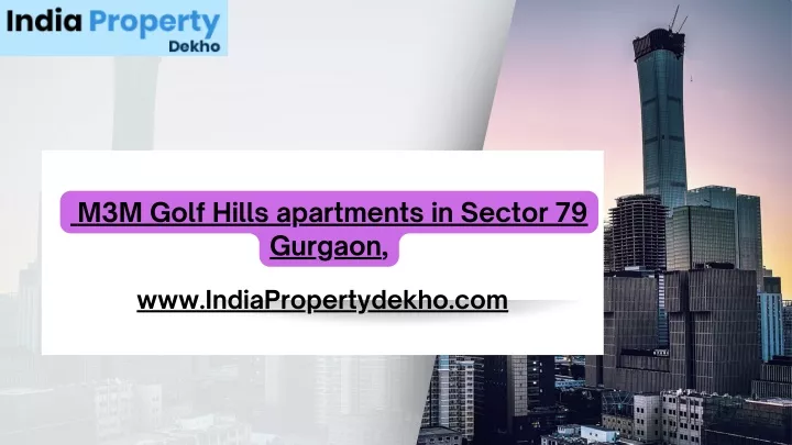 m3m golf hills apartments in sector 79 gurgaon