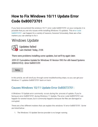 how to fix windows 10 11 update error code