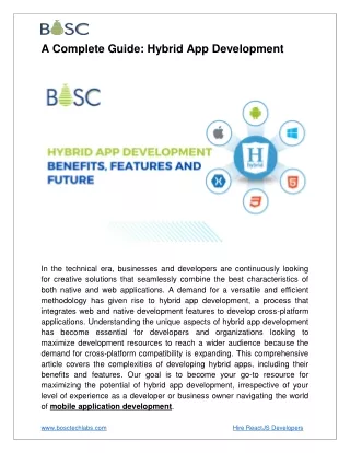 a complete guide hybrid app development