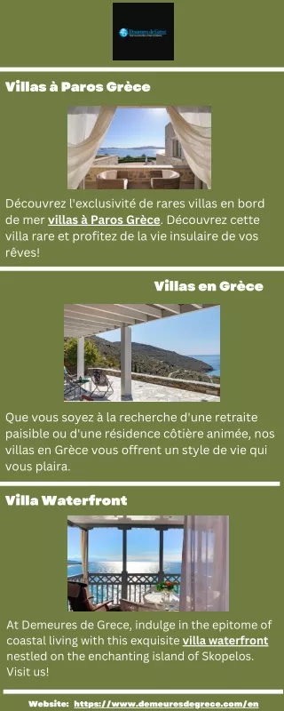 Villas à Paros Grèce