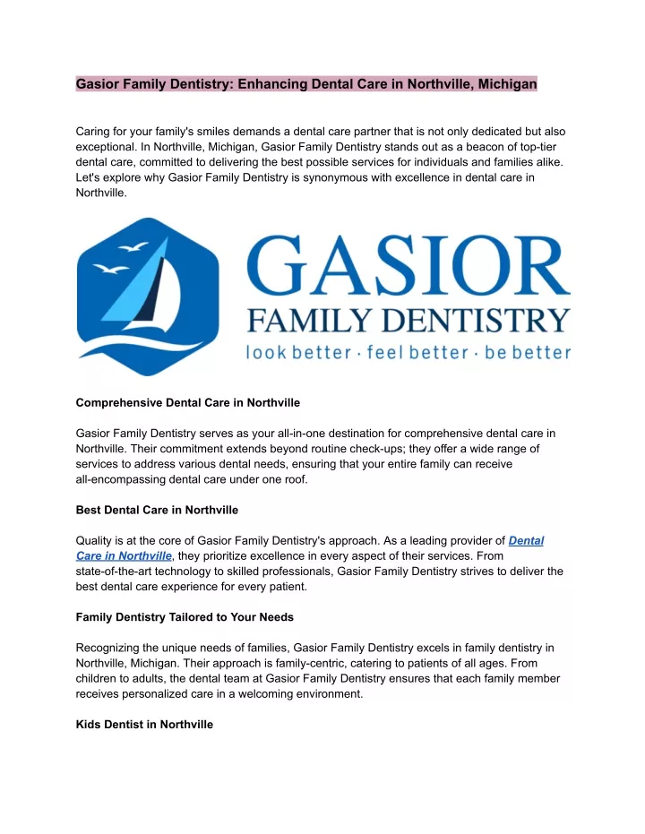 gasior family dentistry enhancing dental care