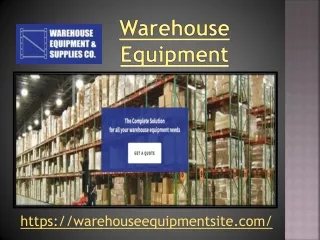 Warehouse Equipment PPT