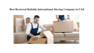 Best Reviewed Reliable International Moving Company in UAE