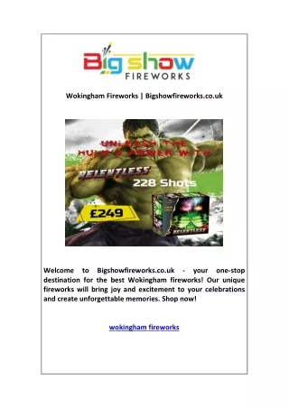 Wokingham Fireworks | Bigshowfireworks.co.uk