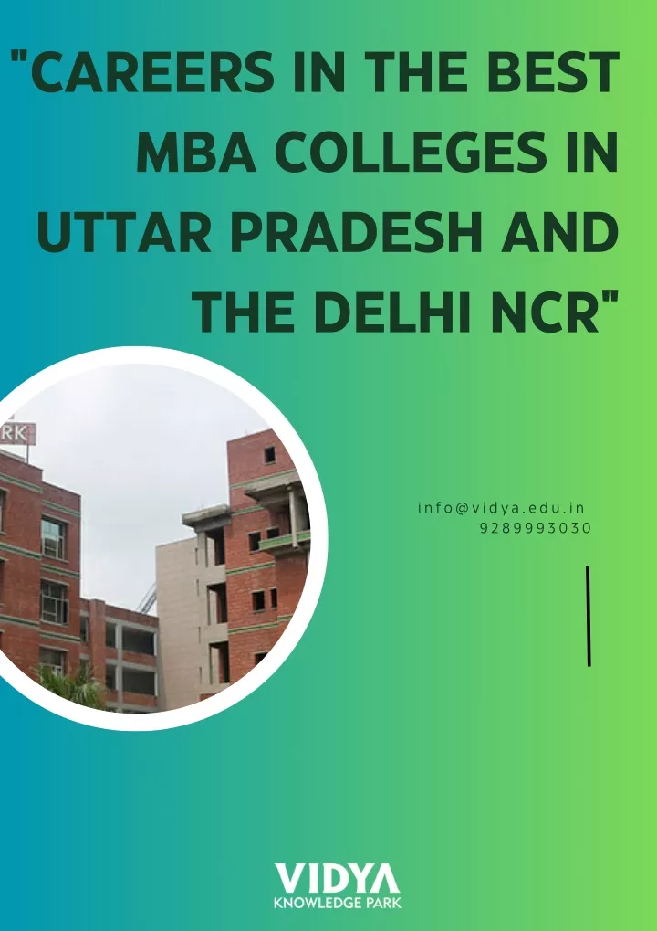 careers in the best mba colleges in uttar pradesh