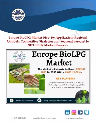 Europe BioLPG Market Growth, Trends and Outlook till 2033: SPER Market Research