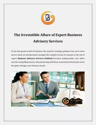 The Irresistible Allure of Expert Business Advisory Services