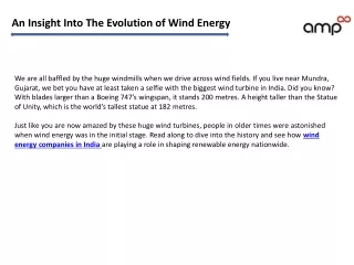 An Insight Into The Evolution of Wind Energy