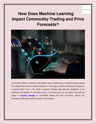 how does machine learning impact commodity