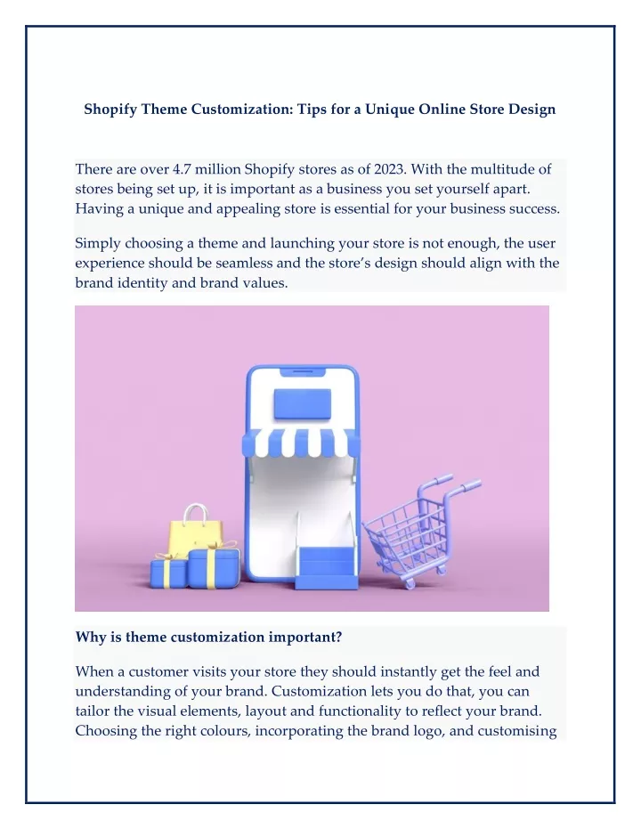 shopify theme customization tips for a unique