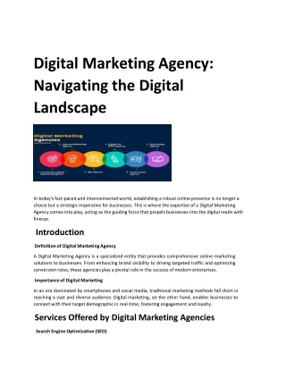 Digital Marketing Agency Navigating the Digital Landscape