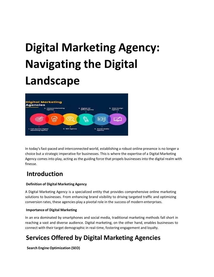 PPT - Digital Marketing Agency Navigating the Digital Landscape 