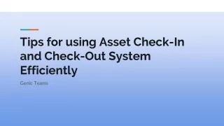Asset Check-In and Out System