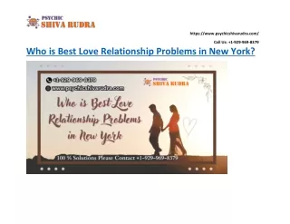 Who is Best Love Relationship Problems in New York