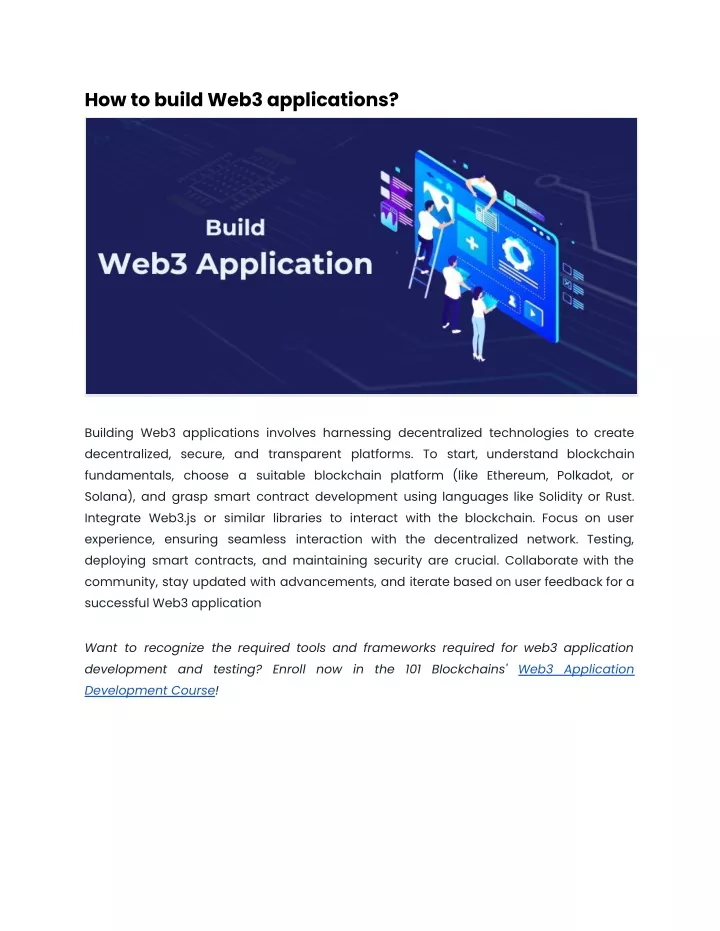how to build web3 applications