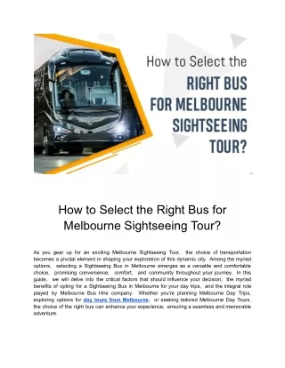 how to s l ct th right bus for m lbourn sights