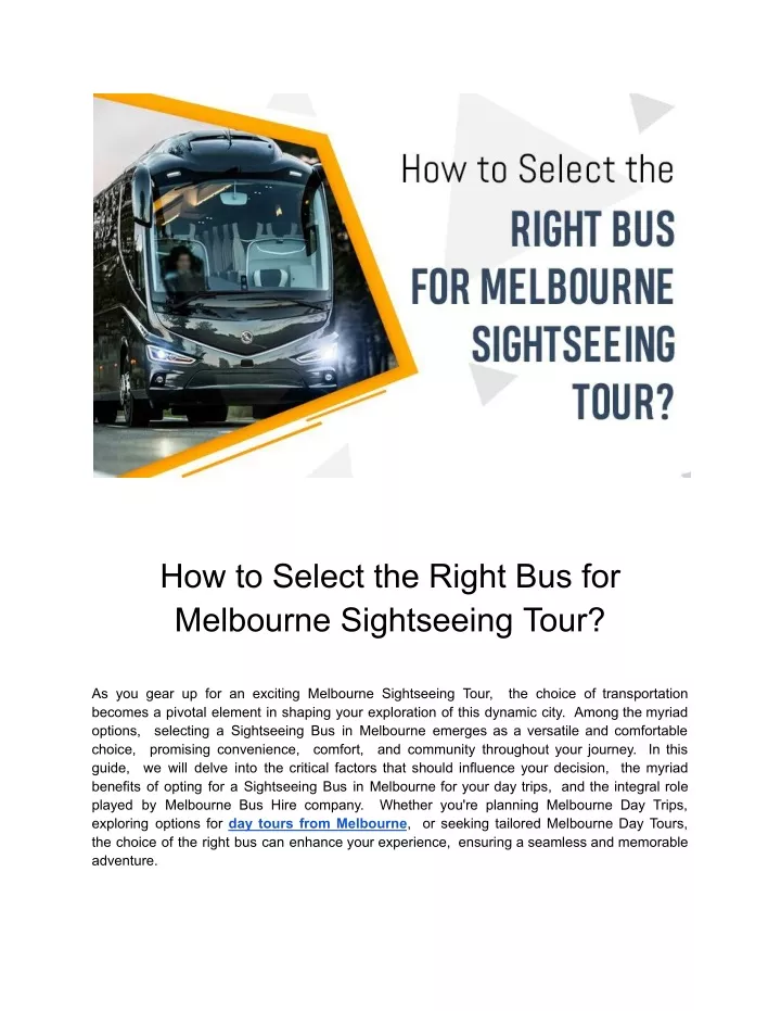 how to s l ct th right bus for m lbourn sights