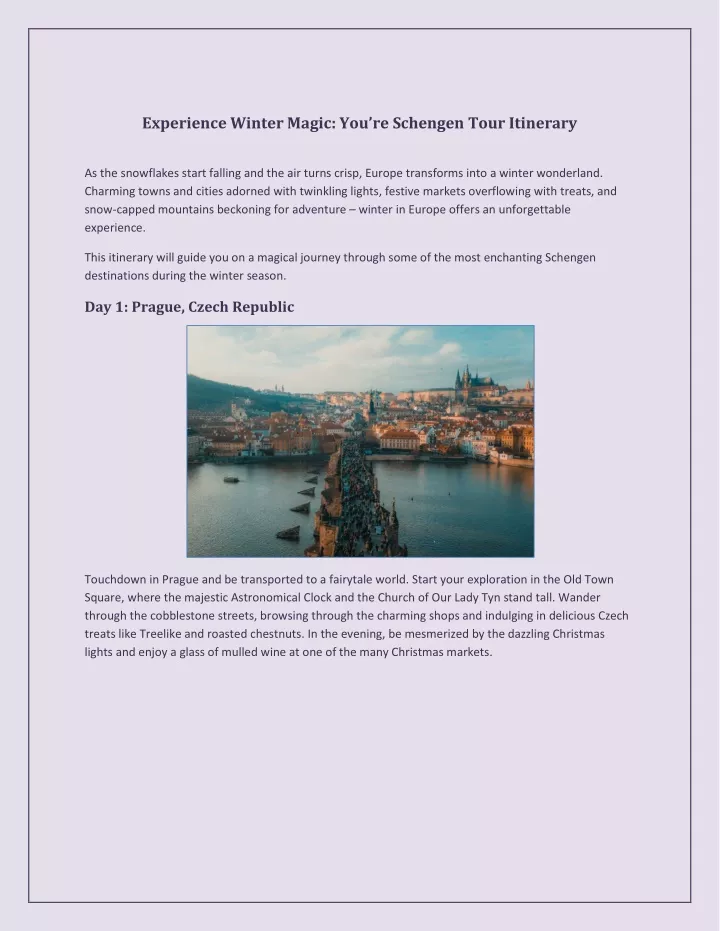 experience winter magic you re schengen tour