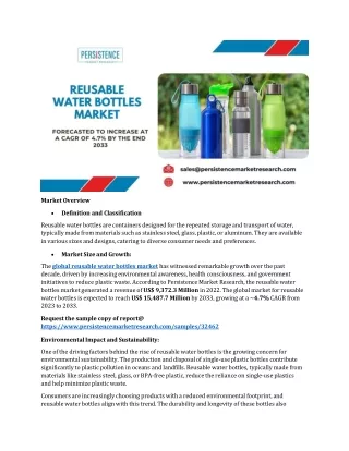 market overview definition and classification