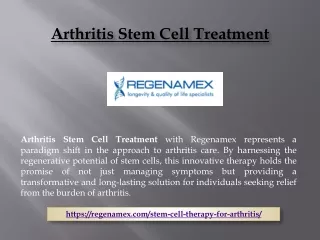 Arthritis Stem Cell Treatment