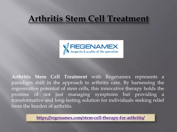 arthritis stem cell treatment