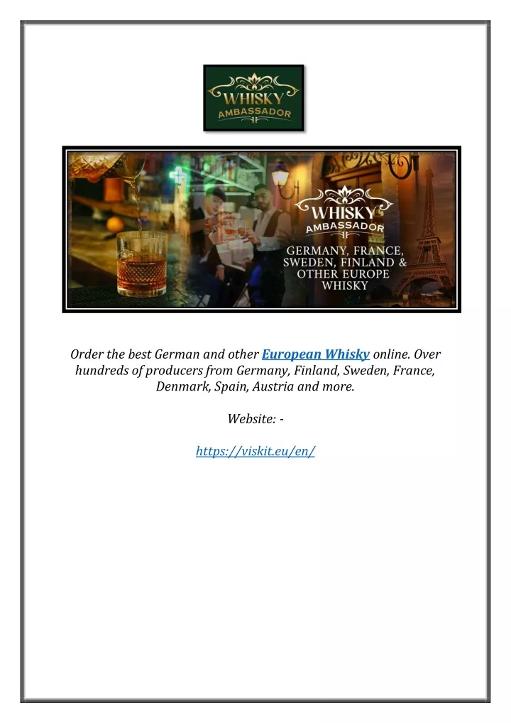 order the best german and other european whisky