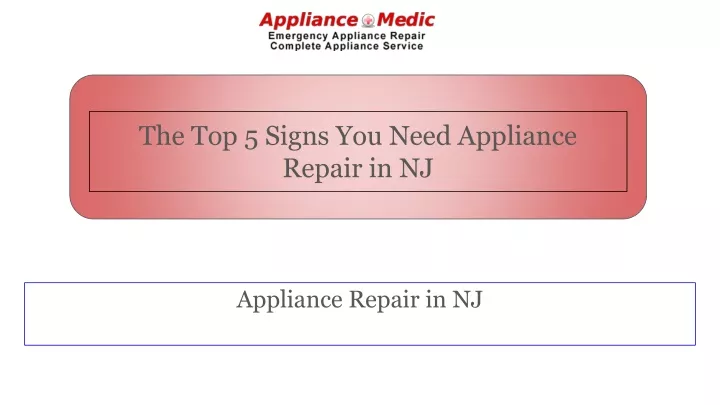 appliance repair in nj