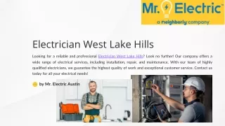 Electrician West Lake Hills!