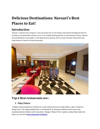 delicious destinations navsari s best places