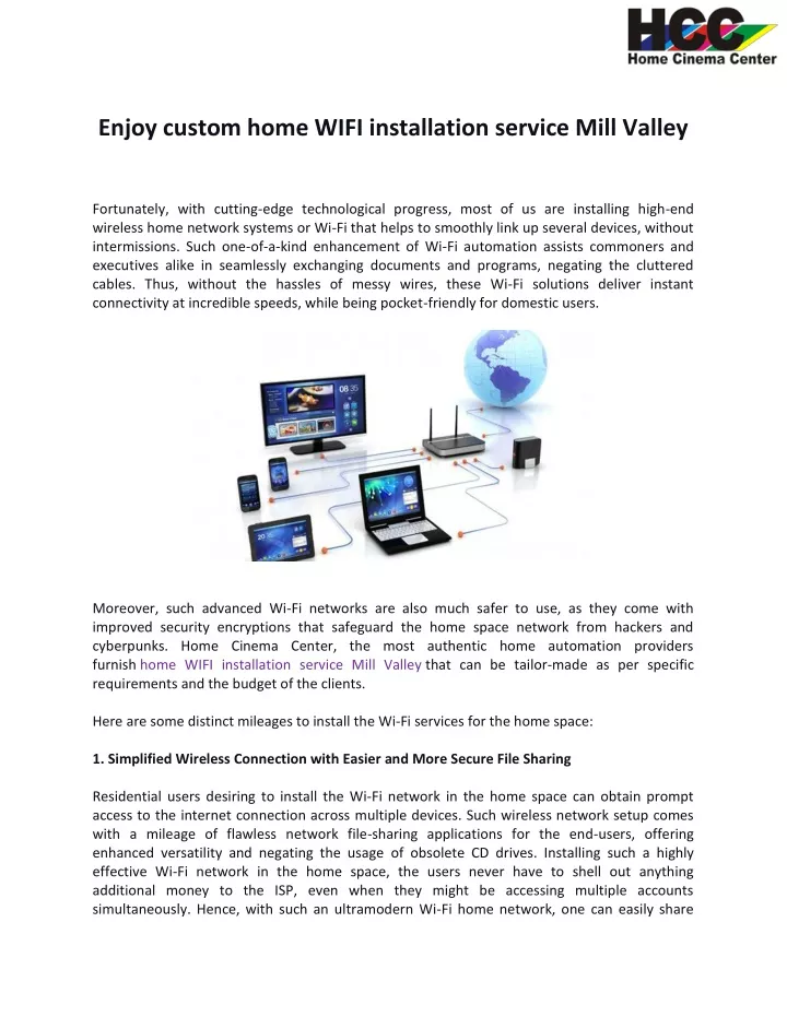 enjoy custom home wifi installation service mill