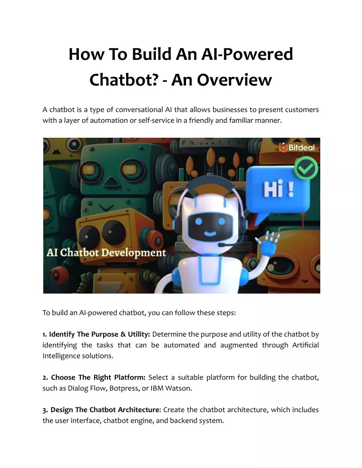 how to build an ai powered chatbot an overview