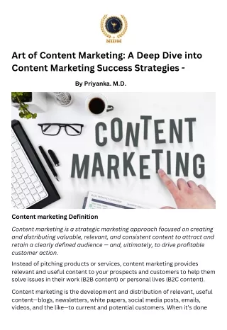 Art of Content Marketing- A Deep Dive into Content Marketing Success Strategies