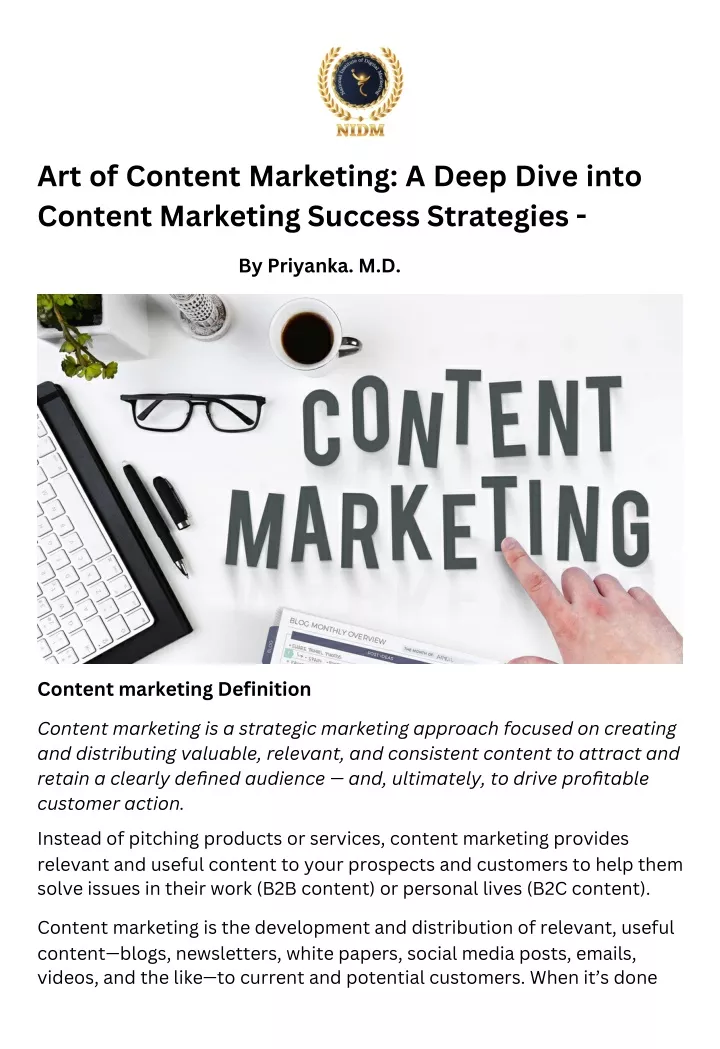 art of content marketing a deep dive into content
