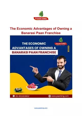 Banarasi Family Paan Cafe Franchise - Paanking