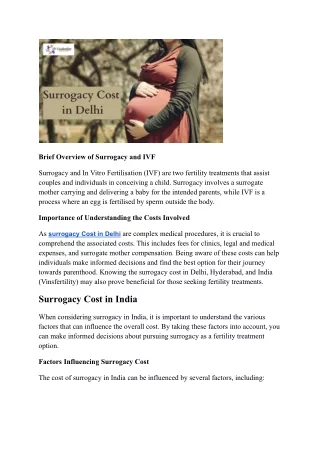 brief overview of surrogacy and ivf