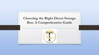 Choosing the Right Decor Storage Box - A Practical Guide