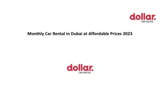 Monthly Car Rental in Dubai at Affordable Prices 2023