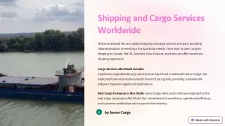 Aeron Cargo: Connecting Continents with Excellence