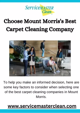 Choose Mount Morris's Best Carpet Cleaning Company