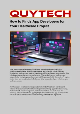 how to finds app developers for your healthcare