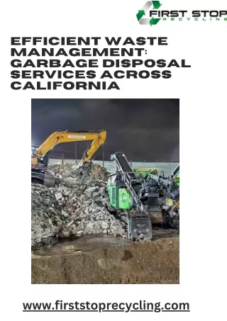 Efficient Waste Management Garbage Disposal Services Across California